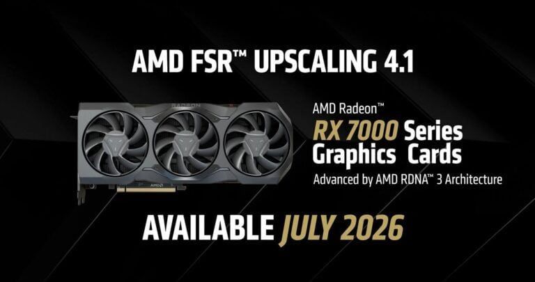 Fuerte impulso de AMD: FSR 4.1 llega a la serie RX 7000 en julio y amplía el soporte en verano