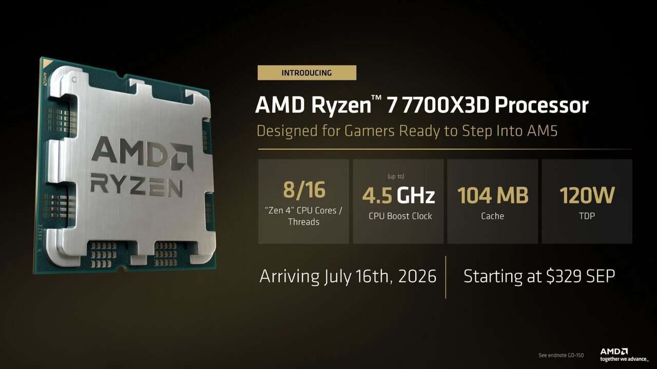 AMD Ryzen 7 7700X3D: fecha de lanzamiento y precio estimado