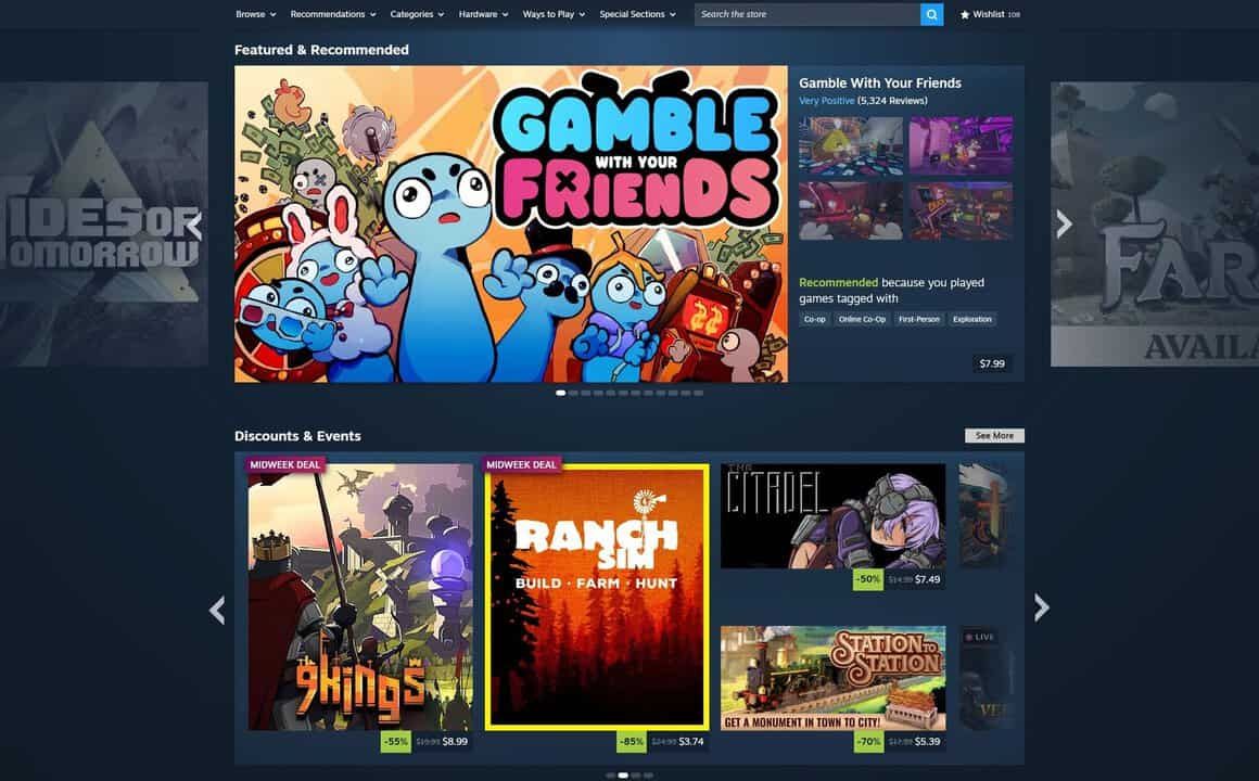 Steam actualiza su página de inicio con nuevas secciones y mejoras de descubrimiento