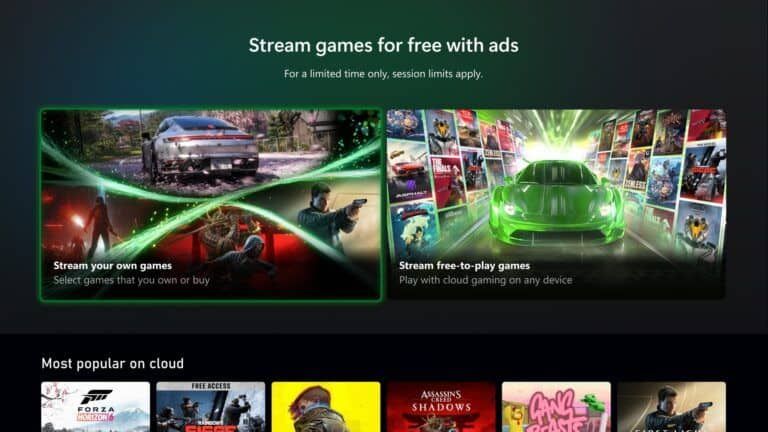 XBOX Cloud Gaming prueba juegos con anuncios para insiders