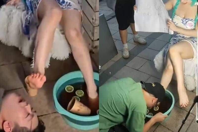Expulsan a varios cosplayers de una convención china por vender bebidas contaminadas con los pies Expulsan a varios cosplayers de una convención china por vender bebidas contaminadas con los pies