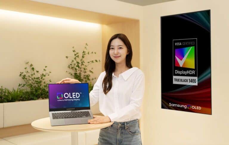 Samsung Display suministra paneles OLED tándem para portátiles con certificación DisplayHDR True Black 1400