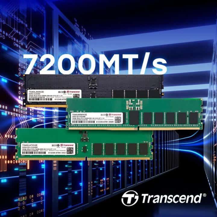 Transcend amplía su oferta de memoria DDR5-7200 para equipos y servidores