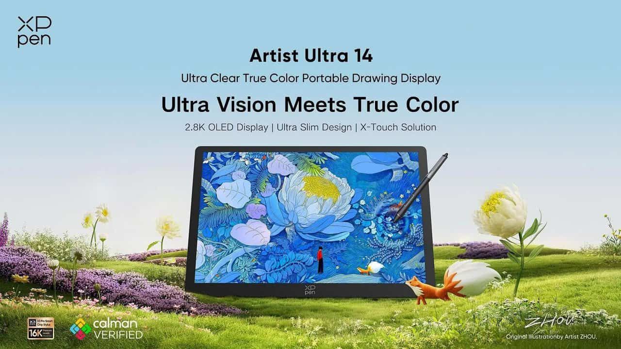 XPPen Artist Ultra 14: pantalla OLED 2.8K para dibujar en movilidad