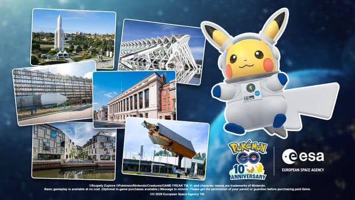 Pokémon GO y la ESA llevarán una exposición europea con Pikachu astronauta Pokémon GO y la ESA llevarán una exposición europea con Pikachu astronauta